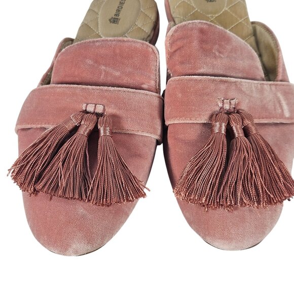 Birdies Women's Velvet Tassel Sandals in Dusty Rose 9 Quiet Luxury Old Money - Picture 6 of 15